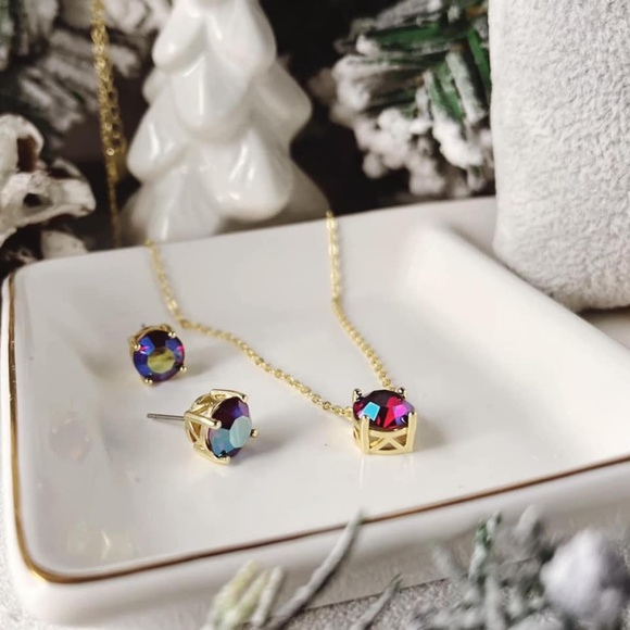 Winterberry Impression Necklace - Red AB Crystal Solitaire - Park Lane Jewelry - Picture 10 of 11